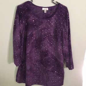 ✨Super Cute Purple & Sparkle Dressbarn Shirt 1X